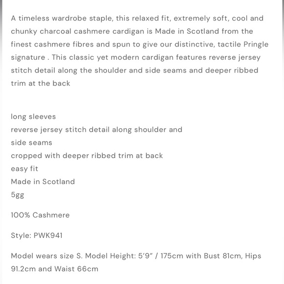 Cropped Chunky Cashmere Cardigan In Charcoal - Picture 5 of 9